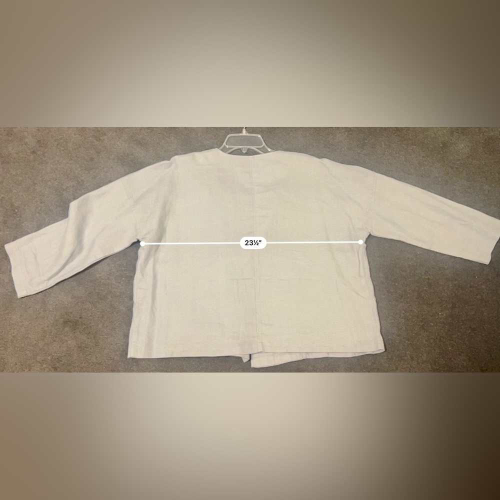 Eileen Fisher Light Blue Linen Kimono Jacket - Size Petite Medium - Picture 6 of 8
